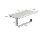 Stainless Steel Glossy Toilet Paper Holder Paper Roll Hanger With Mobile Phone Storage Shelf