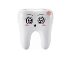 2PCS  Creative Fashion Tooth Style Toothbrush Holder(White)