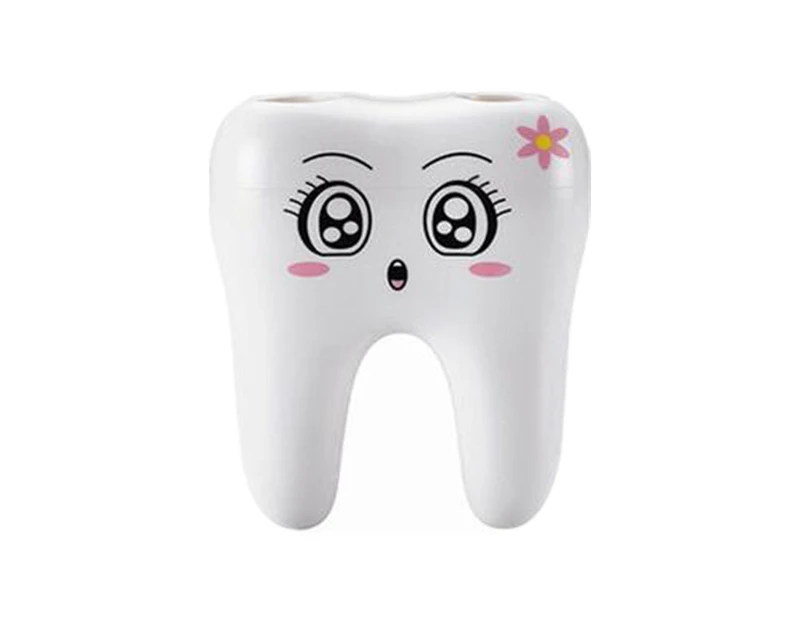 2PCS  Creative Fashion Tooth Style Toothbrush Holder(White)