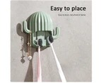 3Pcs Cactus Toothbrush Holder Cute Free Punching Multifunctional Drain Bathroom Storage Hook Hot Sale