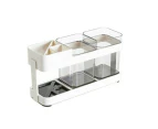 2Pcs Toothbrush rack Stand holder set Simple Makeup Case Shaving bathroom Storage Organizer White mouthwash cup toothpaste box