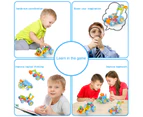 Bestjia 118Pcs Puzzle Blocks Cultivate Color Recognition Fun Plastic Mechanical Assembly Building Blocks for Children