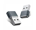 2pcs Gray USB C Female to USB Male Adapter for Apple iWatch iPhone AirPods
