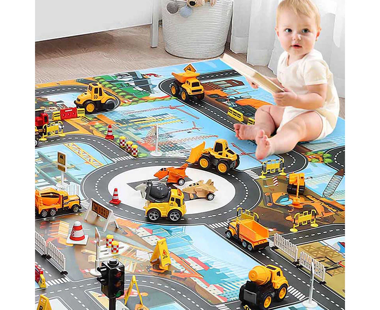 Kid Play Mat Simulation Nordic Parking Lot Traffic Map Game Playing Cars Toy - Style 1