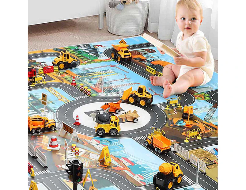 Kid Play Mat Simulation Nordic Parking Lot Traffic Map Game Playing Cars Toy - Style 1
