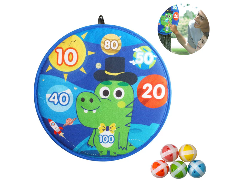 1 Set Dart Toys For Kids, Indoor Outdoor Sport Games And Activity, Safe Dart Board Set With 5 Sticky Balls-01Pattern