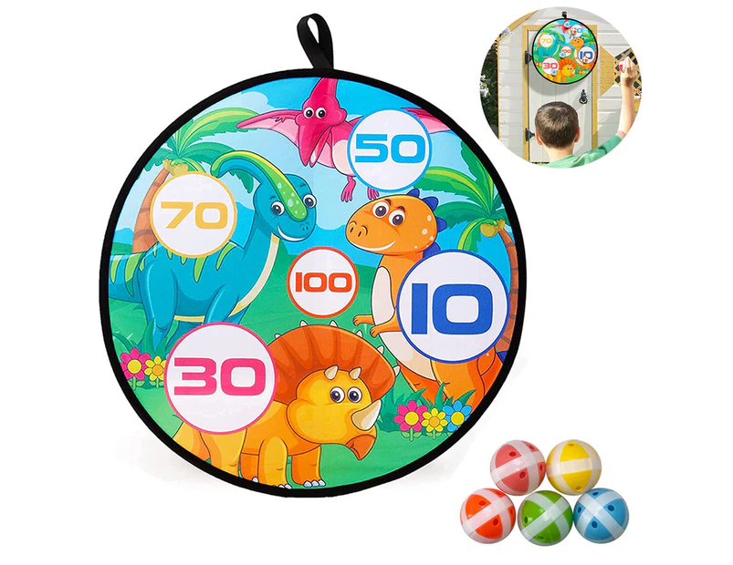 1 Set Dart Toys For Kids, Indoor Outdoor Sport Games And Activity, Safe Dart Board Set With 5 Sticky Balls-06Pattern