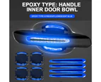 langma bling 8Pcs/Set Door Handle Sticker 3D Effect Scratch Protection Creative Epoxy Safety Reflective Car Handle Bowl Sticker for Automobile-Blue