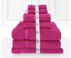 7 Piece Luxury Kingtex 100% Supreme Cotton Towel Set 100% Cotton Bath Towel Set Fuchsia