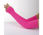 Long Arm Sunscreen Glove Easy Cleaning Warm Acrylic Summer Stretchy Long Mitten for Decoration Rose Red