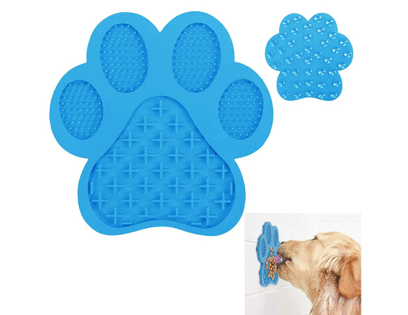Pet slow food tray|Cat's Claw Silicone Pet Slow Food Tray-Blue