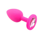 Oraway 3D Faux Diamond Silicone Butt Anal Plug Masturbation Couple Flirting Sex Toy - Pink