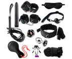 Oraway 12Pcs/Set Sexual Bondage Handcuff Whip Blindfold Adult Couple Sex Toys Tools Set - Purple