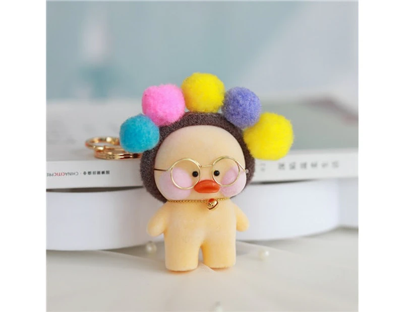 New Arrival 15cm Cute Duck Keychain Kawaii Cafe Mimi Yellow Duck Action Figure Keyring Bags Decoration Toys For Children Gifts - Style-A16