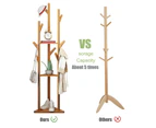 BJWD Bamboo Coat Rack Stand Floor Standing Hat Cloth Hanger Stroge Umbrella Shelf