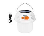 Ambient Mushroom Light Smart Battery Display Life Waterproof Bright Wick Cute Shape Portable Illumination ABS Solar LED Camping Light for Outdoor - White