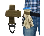 Fulllucky Waist Belt Buckle Hook And Loop Portable Rotatable Wear-Resistant Lightweight Hanging Gloves Nylon Multipurpose Webbing Trian-Khaki