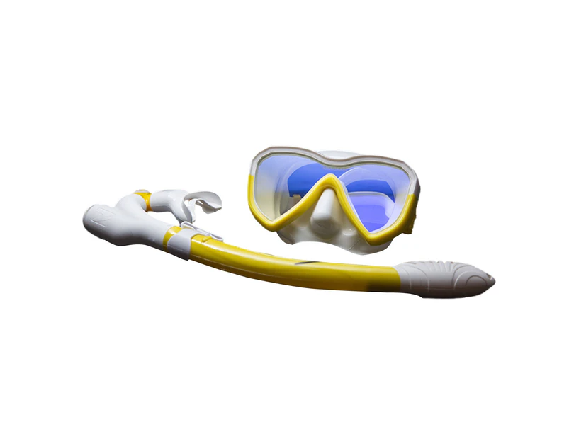 Fulllucky Diving Goggles Set Safe Diving Accessories Non-slip Buckle Snorkeling Kit for Swimming-Yellow