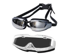 Fulllucky 1 Set Swim Goggles Waterproof Professional Safe Buckle Design Swimming Glasses for Water Sports-Black
