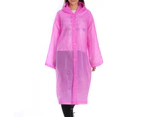 Outdoor Raincoat Elastic Transparent EVA Rain Poncho With Button for Camping Pink
