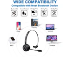Bluetooth Headset, V5.0 Business Wireless Headset With Boom Microphone