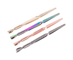 Nail Extension Tips Holder Shaping Clip Cuticle Pusher Picker Manicure Tool - Golden