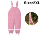 Waterproof Breathable One Piece Rain Pants - Pink Xxl