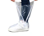 Tall Cycling Outdoor Waterproof Shoe Cover-L White Transparent