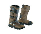 TUFF GEAR MOTORCYCLE WATERPROOF COWHIDE LEATHER ADVENTURE RIDING BOOTS - BROWN