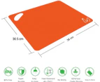 Extra Thick Flexible Plastic Kitchen Cutting Board Mats Set, Set of 6 Colored Mats With Food Icons & Easy-Grip Handles