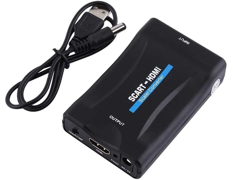 Scart To Hdmi Converter 1080P Scart To Hdmi Video Audio Adapter Black