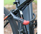 Fulllucky Security Bike Lock Rust-proof Corrosion Resistant Anti-saw Combination 4 Number Code Bike Lock for Road Bike - Red