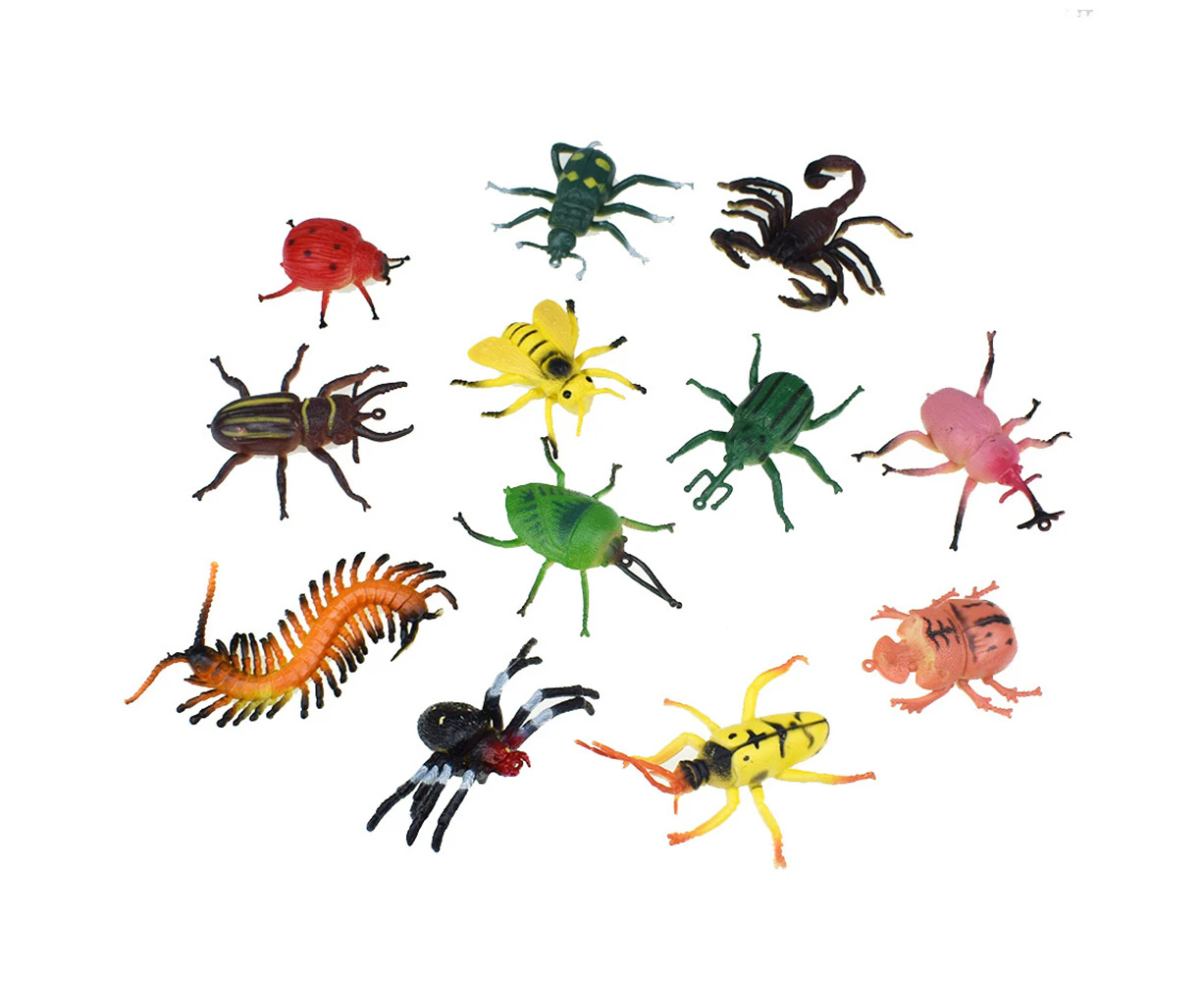 Bestjia 12Pcs Kids Simulated Spider Scorpion Centipede Insect Model Biology Learning Toy -  Mixed Color