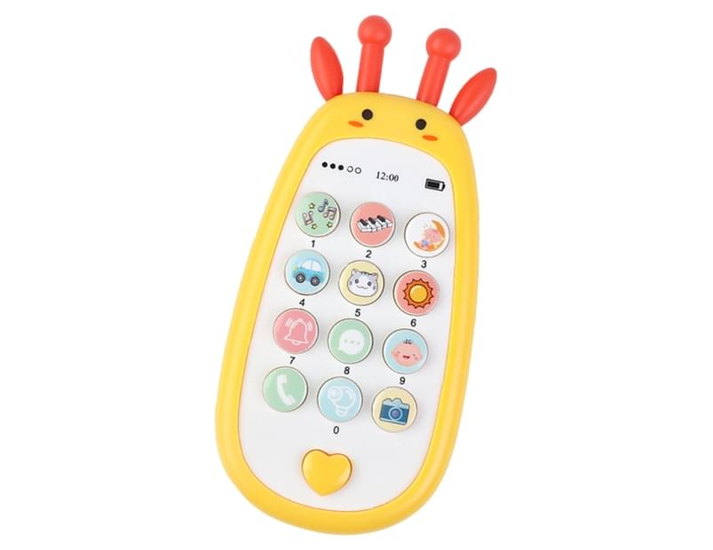 catch.com.au | Bebincashop Phone Toy Lovely Shape with Light and Sound ABS Kids Simulation Phone Model for Baby-Yellow