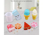 Beatjia 8Pcs Ice Cream Model Smooth Surface Bright Color Wooden Play House Food Dessert Kitchen Toy for Gift - 1 Set