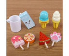Beatjia 8Pcs Ice Cream Model Smooth Surface Bright Color Wooden Play House Food Dessert Kitchen Toy for Gift - 1 Set
