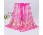 Chiffon Scarf Stylish Practical Beauty Girl Wrap Shawl for Daily Wear Rose Red
