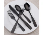 Matte Black Silverware Set, Satin Stainless Steel Cutlery Set, 5 Piece Cutlery Set