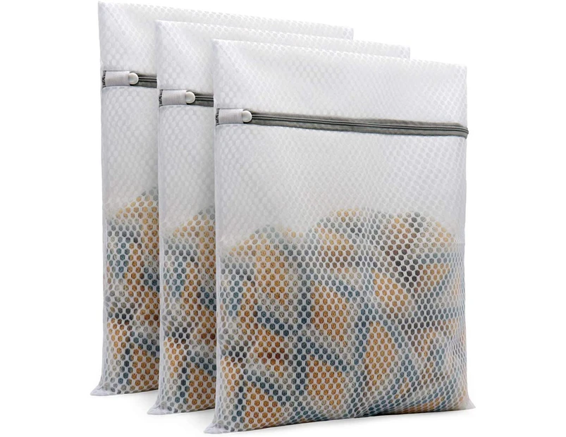 3PCS-Honeycomb mesh laundry bag30*40cm3Pcs Durable Honeycomb Mesh Laundry Bags for Delicates