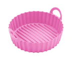 Silicone Tray Groove Design Binaural Handle Oilproof Heat-resistant Reusable Thicken Enlarged Roasting Pan for Bakery - Pink