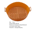 Baking Tray Wave Texture Binaural Handle Heat-resistant Oilproof Groove Design Round Silicone Tray for Kitchen - Brown