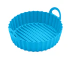 Silicone Tray Groove Design Binaural Handle Oilproof Heat-resistant Reusable Thicken Enlarged Roasting Pan for Bakery - Blue