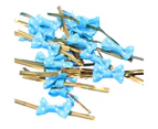 100Pcs/Set Packing Wire Flexible Bendable Gift Wrapping Bow Tie Wrapping Binding Wire for Bread Bag - Blue
