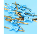 100Pcs/Set Packing Wire Flexible Bendable Gift Wrapping Bow Tie Wrapping Binding Wire for Bread Bag - Blue