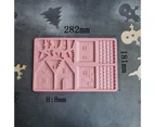 Christmas Cake Mold Non-stick Easy to Clean DIY Silicone Christmas Log Cabin Cake Mould for Household - Pink