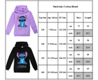 Kids Lilo and Stitch Pocket Jumper Tops Long Sleeve Top Hoodies Sweatshirt Gift - Purple
