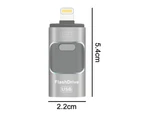 Flash Drive, 3 In 1 Usb 3.0 Memory Stick, Photo Stick External Storage Thumb Drive - Silver Gray - 128Gb