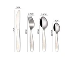 Children's Cutlery Set 4 Pieces, Children's Cutlery Stainless Steel, Cutlery for Children From 3 Years, Dishwasher-safe