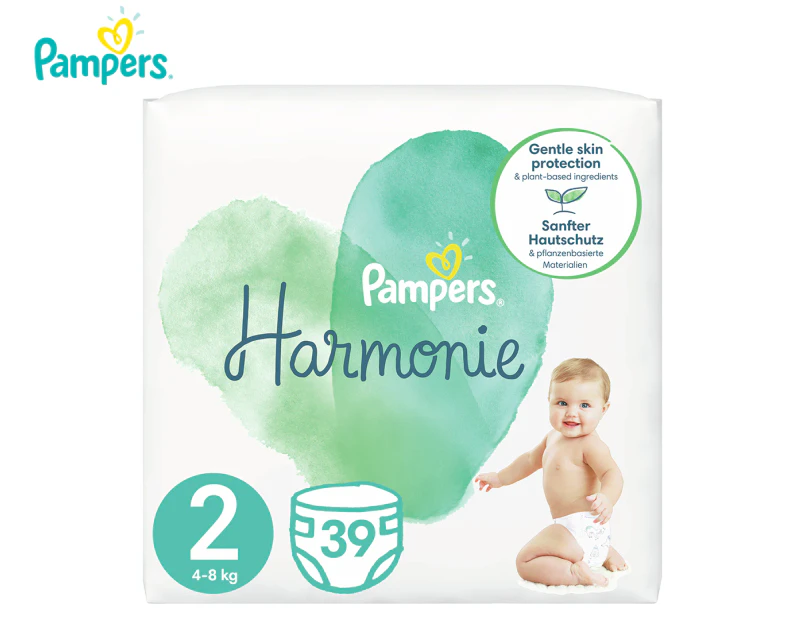 Pampers Harmonie Pure Size 2 4-8kg Nappies 39pk