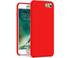 Liquid Silicone Gel Rubber Case Soft Microfiber Cloth Lining Cushion Compatible with Apple iPhone 8 Plus / iPhone 7 Plus Red Red